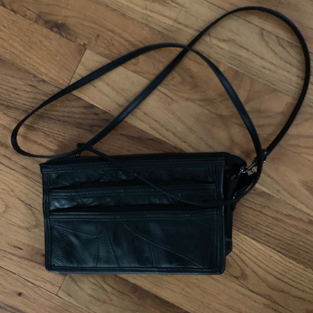 Faux leather crossbody purse